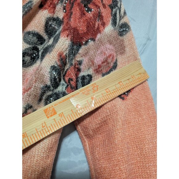 Maria Di Ripabianca Wool Cardigan Floral Sweater Bead Tie Front Women's 6 Italy - Picture 6 of 11